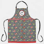 Erdbeeren auf Mit Monogramm Gingham Schürze (Vorderseite)