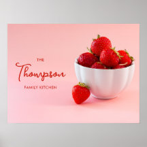 Erdbeeren auf rosafarbenem Foto Wohnküche