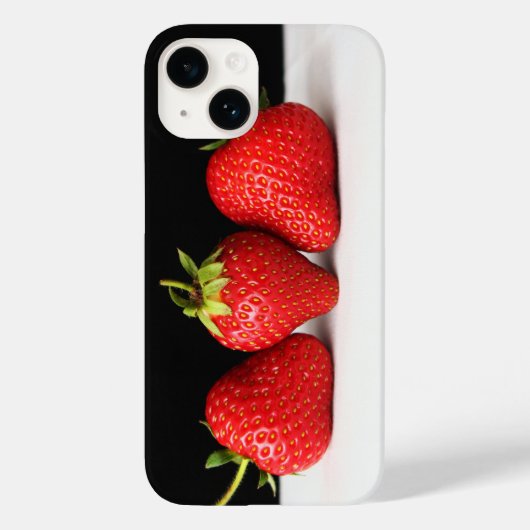 Erdbeeren auf schwarz-weiß ipha Case-Mate iPhone hülle (Rückseite)
