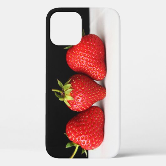 Erdbeeren auf schwarz-weiß iphcnm Case-Mate iPhone hülle (Rückseite)