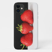 Erdbeeren auf schwarz-weiß iphcnm Case-Mate iPhone hülle (Rückseite)