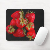 Erdbeeren auf schwarzem Mousepad (Mit Mouse)