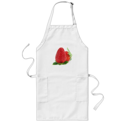 Erdbeeren auf weiß lange schürze (Vorne)