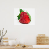 Erdbeeren auf weiß poster (Küche)