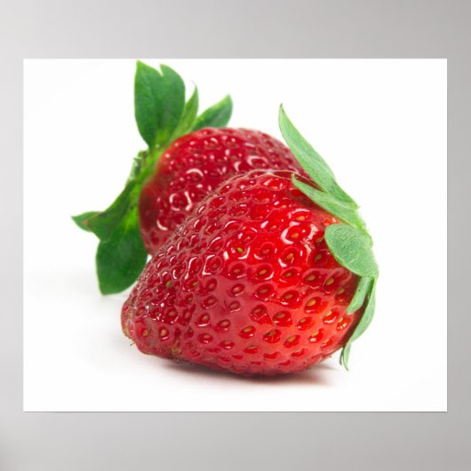 Erdbeeren auf weiß poster (Vorne)