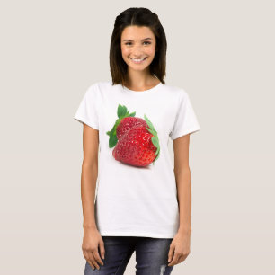 Erdbeeren auf weiß T-Shirt