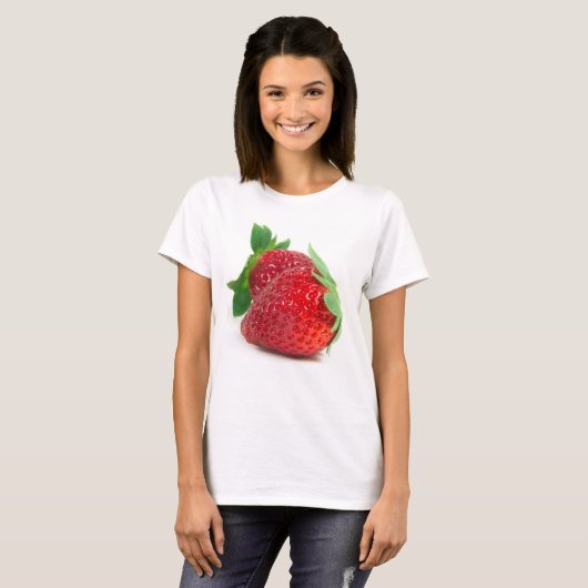 Erdbeeren auf weiß T-Shirt (Vorne ganz)