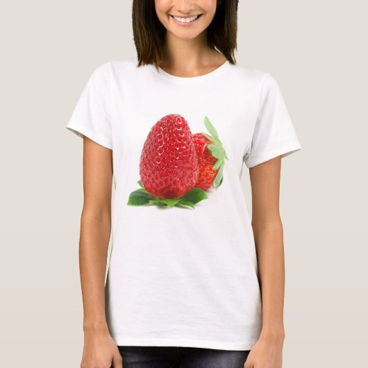 Erdbeeren auf weiß T-Shirt (Vorderseite)