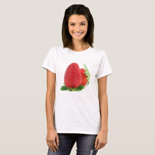 Erdbeeren auf weiß T-Shirt (Vorne ganz)