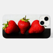 Erdbeeren auf Weiß über Schwarz Case-Mate iPhone Hülle (Rückseite (Horizontal))