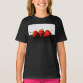 Erdbeeren auf Weiß über Schwarz Gcm T-Shirt (Vorderseite)
