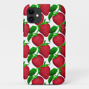 Erdbeeren auf weißem Grundmuster Case-Mate iPhone Hülle
