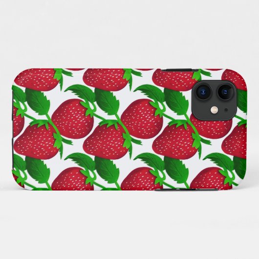 Erdbeeren auf weißem Grundmuster Case-Mate iPhone Hülle (Rückseite (Horizontal))