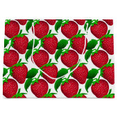 Erdbeeren auf weißem Grundmuster Große Geschenktüte (Vorderseite)