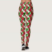 Erdbeeren auf weißem Grundmuster Leggings (Rückseite)