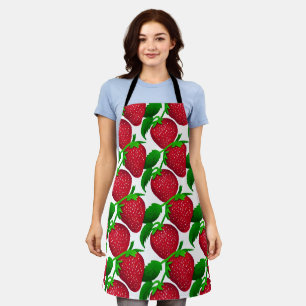 Erdbeeren auf weißem Grundmuster Schürze