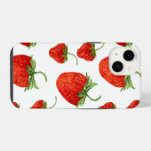 Erdbeeren auf weißem iPhone-Fall iPhone Hülle (Rückseite (Horizontal))