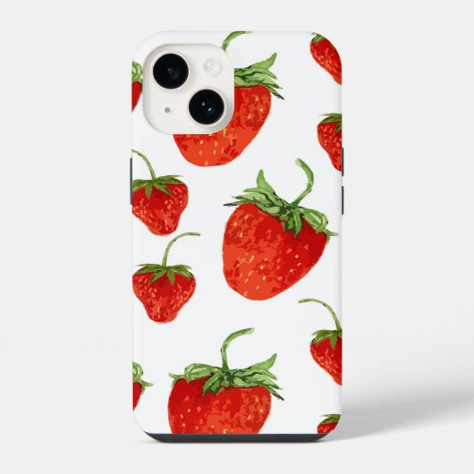 Erdbeeren auf weißem iPhone-Fall iPhone Hülle (Rückseite)