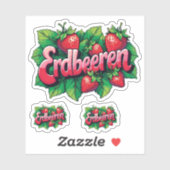 Erdbeeren Aufkleber (Blatt)