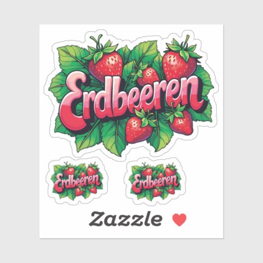 Erdbeeren Aufkleber (Blatt)