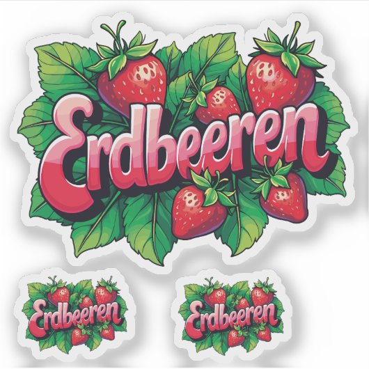 Erdbeeren Aufkleber (Vorderseite)
