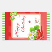 Erdbeeren-Aufkleber Rechteckiger Aufkleber (Vorderseite)