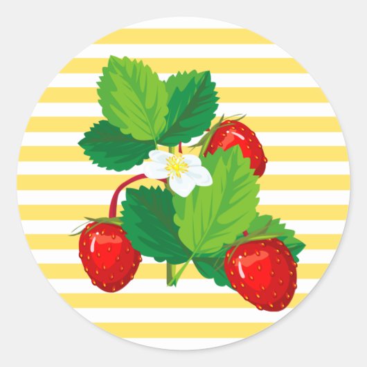 Erdbeeren-Aufkleber Runder Aufkleber (Vorderseite)