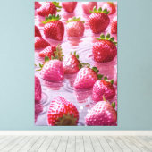 Erdbeeren aus Glitzer Stretched Canvas Print Leinwanddruck (Insitu (Holzboden))