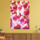 Erdbeeren aus Glitzer Stretched Canvas Print Leinwanddruck (Insitu (Wohnzimmer))