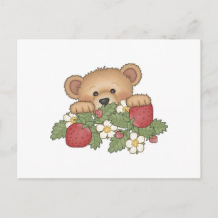 Erdbeeren aus Teddy Bear Postkarte