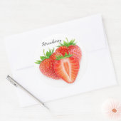 Erdbeeren ausschneiden runder aufkleber (Umschlag)
