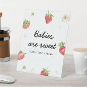 Erdbeeren Baby Dusche Babys sind süße Leckerei Sockelschild (In SItu)