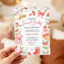 Erdbeeren-Baby-Shower-Einladung Berry Sweet Baby