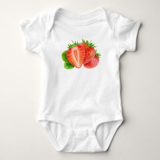 Erdbeeren Baby Strampler (Vorderseite)