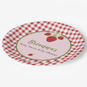 Erdbeeren Babydusche Teller (Schrägansicht)