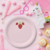 Erdbeeren Babydusche Teller| Rosa Pappteller (Party)