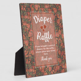 Erdbeeren Babydusche Windelwindeln Raffelzeichen Fotoplatte