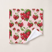 Erdbeeren Badhandtuch Set (Waschlappen)