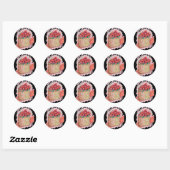 Erdbeeren Basket farbig Runder Aufkleber (Blatt)