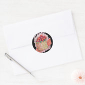 Erdbeeren Basket farbig Runder Aufkleber (Umschlag)