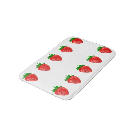 Erdbeeren Bath Mat Badematte (Schrägansicht)