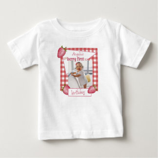 Erdbeeren-Beeren-Erstes-Geburtstag Baby T-shirt