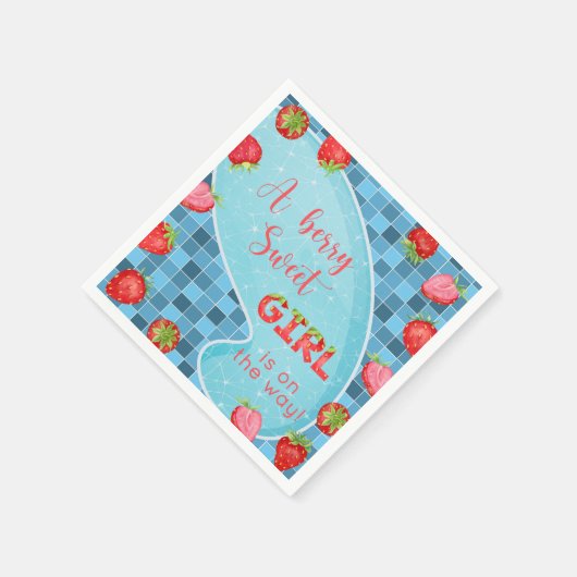 Erdbeeren Beeren Mädchen Duschservietten. Serviette (Ecke)