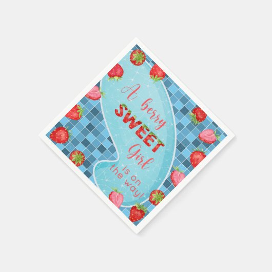 Erdbeeren Beeren Mädchen Duschservietten. Serviette (Ecke)