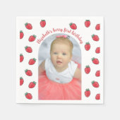 Erdbeeren Berry First Birthday Foto Arc Serviette (Vorderseite)