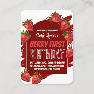 Erdbeeren, Berry First Geburtstag Handout Tickets
