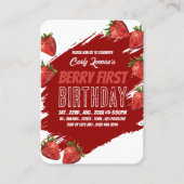 Erdbeeren, Berry First Geburtstag Handout Tickets (Vorderseite)