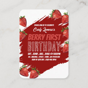 Erdbeeren, Berry First Geburtstag Handout Tickets