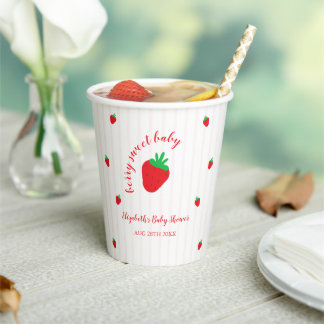 Erdbeeren Berry Sweet Baby Shower Pappbecher