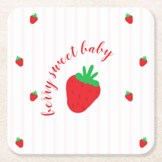 Erdbeeren Berry Sweet Baby Shower Rechteckiger Pappuntersetzer